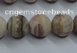 CAG9294 15.5 inches 12mm round matte Mexican crazy lace agate beads