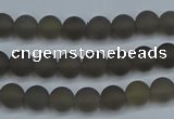 CAG9310 15.5 inches 4mm round matte grey agate beads wholesale