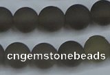 CAG9314 15.5 inches 12mm round matte grey agate beads wholesale