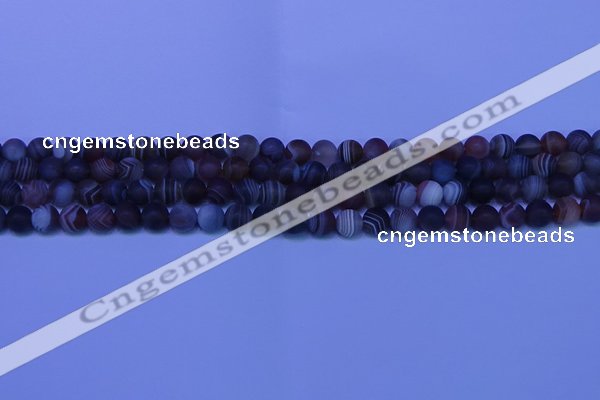CAG9371 15.5 inches 6mm round matte botswana agate beads