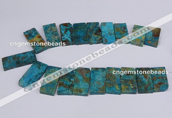 CAG9417 Top drilled 20*35mm - 20*45mm rectangle ocean agate beads