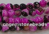 CAG9466 15.5 inches 6mm faceted round fire crackle agate beads