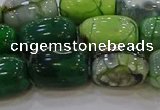 CAG9568 15.5 inches 13*18mm drum dragon veins agate beads