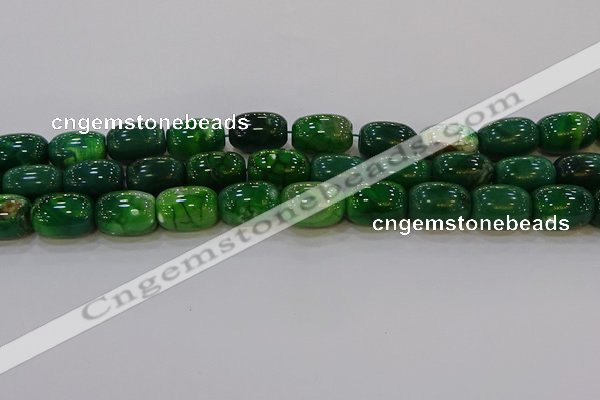 CAG9569 15.5 inches 13*18mm drum dragon veins agate beads