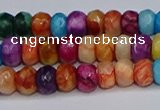 CAG9584 15.5 inches 4*6mm faceted rondelle crazy lace agate beads