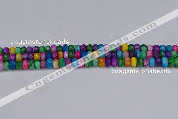CAG9598 15.5 inches 5*8mm faceted rondelle crazy lace agate beads