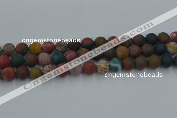 CAG9669 15.5 inches 12mm round matte ocean agate beads wholesale