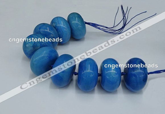 CAG9684 7.5 inches 20*35mm rondelle agate gemstone beads