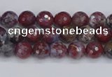 CAG9903 15.5 inches 4mm faceted round red lightning agate beads