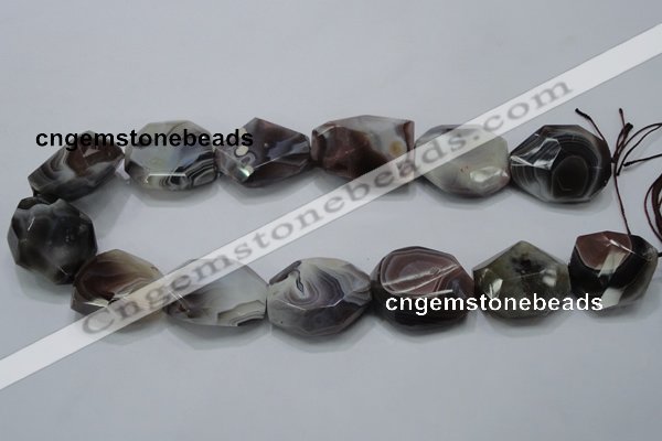 CAG991 15.5 inches 25*30mm faceted freeform botswana agate beads