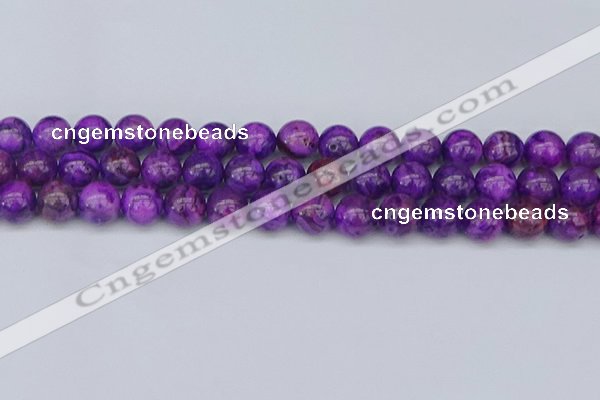 CAG9920 15.5 inches 10mm round purple crazy lace agate beads