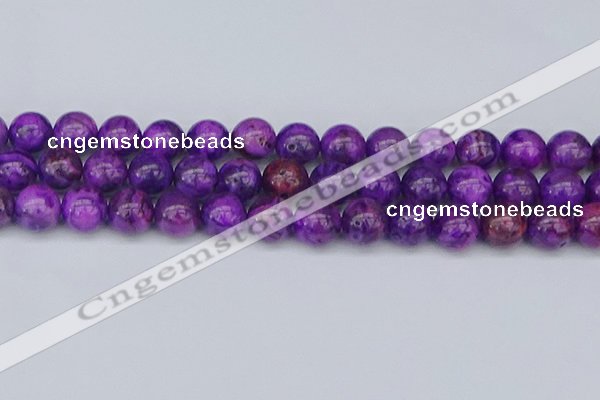 CAG9921 15.5 inches 12mm round purple crazy lace agate beads