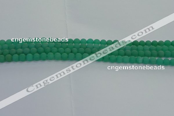 CAJ710 15.5 inches 4mm round matte green aventurine beads