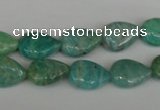CAM1024 15.5 inches 10*13mm flat teardrop natural Russian amazonite beads