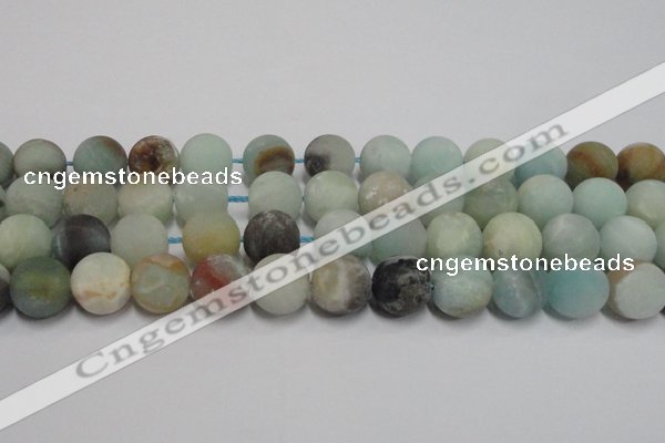CAM1106 15.5 inches 16mm round matte amazonite beads wholesale