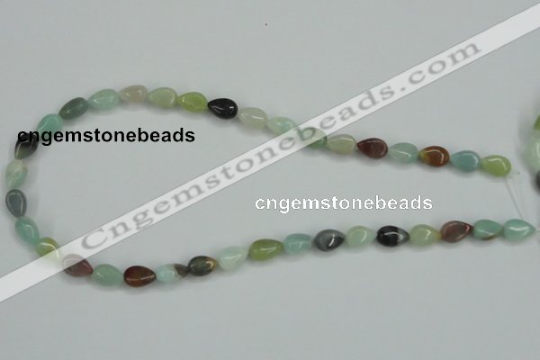 CAM115 15.5 inches 8*10mm flat teardrop amazonite gemstone beads