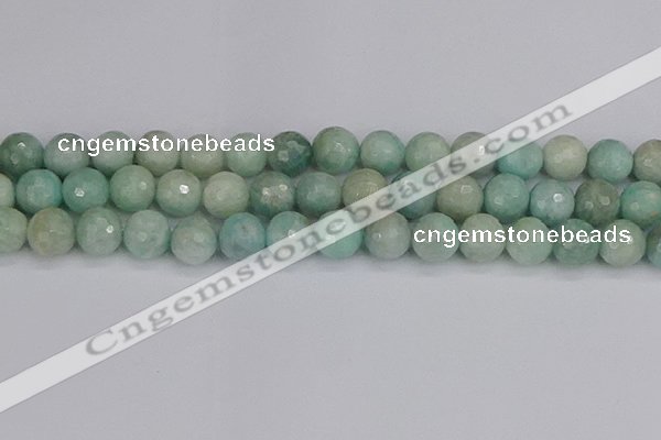 CAM1454 15.5 inches 12mm faceted round amazonite gemstone beads