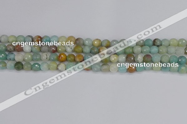 CAM1459 15.5 inches 6mm faceted round amazonite beads wholesale