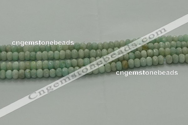 CAM1611 15.5 inches 4*6mm faceted rondelle peru amazonite beads