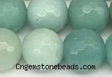 CAM1772 15 inches 10mm faceted round amazonite beads