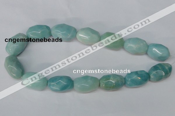 CAM610 15.5 inches 18*28mm faceted nugget Chinese amazonite beads