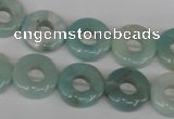CAM636 15.5 inches 14mm donut Chinese amazonite gemstone beads