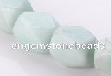 CAM85 faceted pebble 13*16mm natural amazonite beads wholesale