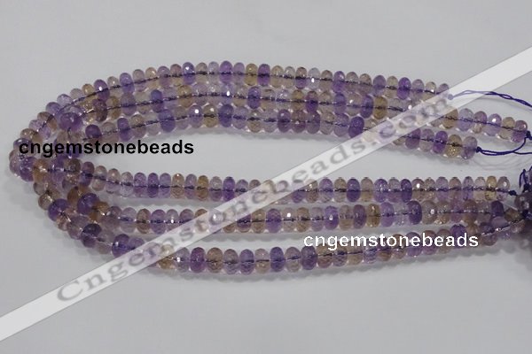 CAN17 15.5 inches 6*10mm faceted rondelle natural ametrine beads