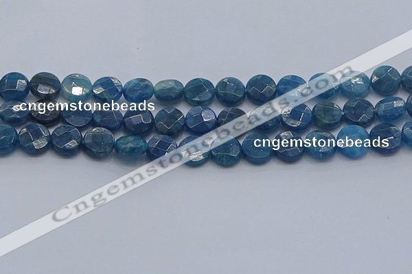 CAP388 15.5 inches 10mm faceted coin apatite gemstone beads
