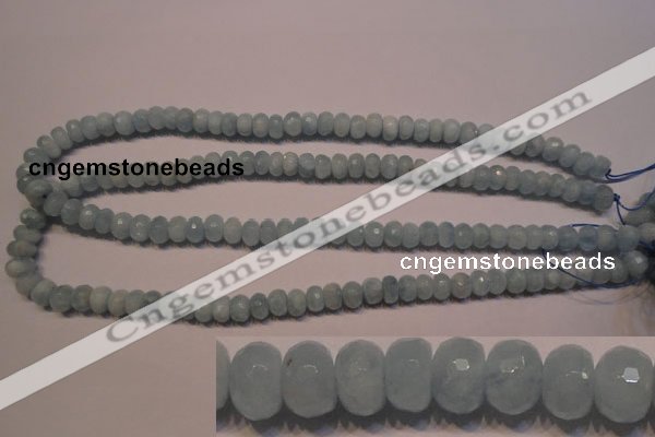 CAQ306 15.5 inches 5*8mm faceted rondelle natural aquamarine beads
