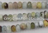 CAQ351 15.5 inches 6*8mm faceted rondelle natural aquamarine beads