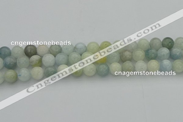 CAQ433 15.5 inches 10mm round natural aquamarine beads wholesale