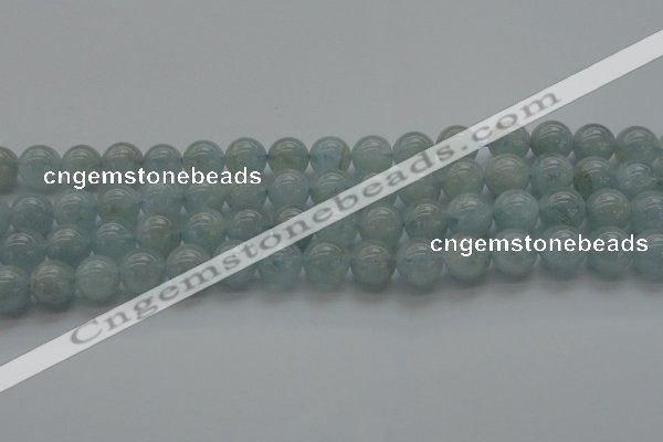 CAQ502 15.5 inches 8mm round natural aquamarine beads