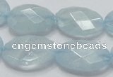 CAQ53 15.5 inches 20*25mm faceted oval natural aquamarine beads
