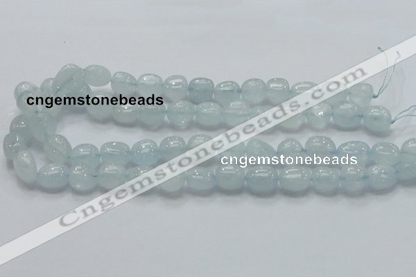 CAQ54 15.5 inches 10*15mm nugget natural aquamarine gemstone beads