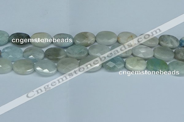 CAQ583 15.5 inches 15*20mm faceted oval aquamarine beads