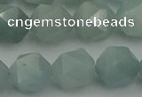 CAQ799 15.5 inches 12mm faceted nuggets aquamarine gemstone beads