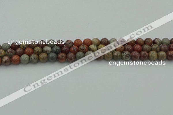 CAR351 15.5 inches 6mm round red artistic jasper beads wholesale