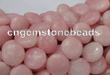 CAS15 15.5 inches 10mm flat round pink angel skin gemstone beads