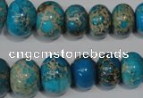 CAT302 15.5 inches 7*10mm – 15*20mm rondelle dyed aqua terra jasper beads