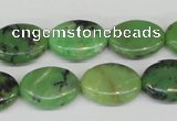 CAU17 12*16mm flat oval australia chrysoprase beads Wholesale