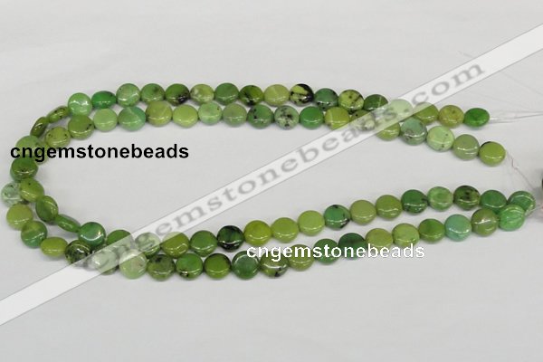 CAU37 15.5 inches 10mm flat round australia chrysoprase beads wholesale