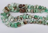CAU430 10*15mm - 12*25mm faceted tyre Australia chrysoprase beads