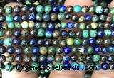 CAZ20 15 inches 4mm round azurite gemstone beads