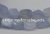 CBC28 15.5 inches 8*12mm – 10*14mm nuggets blue chalcedony beads
