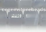 CBC825 15.5 inches 10*11mm tube blue chalcedony gemstone beads