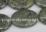CBD227 15.5 inches 22*30mm oval green brecciated jasper beads