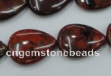 CBD34 15.5 inches 18*25mm flat teardrop brecciated jasper gemstone beads