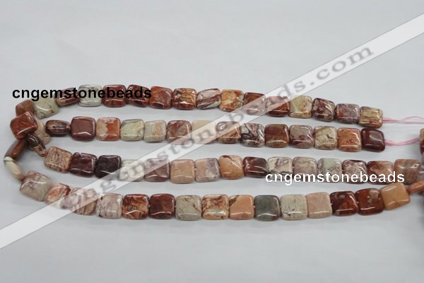 CBD52 15.5 inches 12*12mm Square brecciated jasper gemstone beads