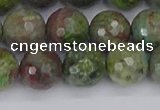 CBG104 15.5 inches 12mm faceted round bronze green gemstone beads